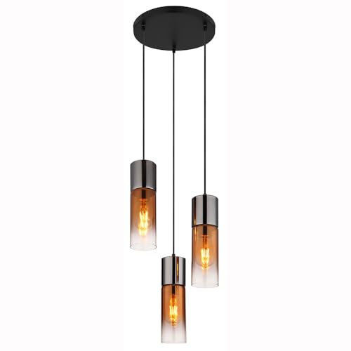 Hanging Light Pendant Lamp Living Room Lamp Kitchen Lamp 3-Bulb Glass Height 150 cm