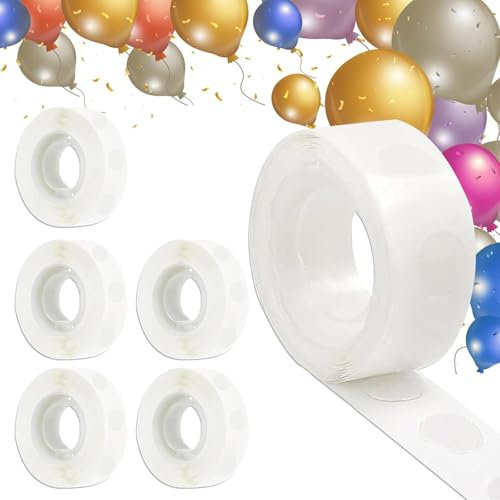 YEDJFFIYO 600 PCS Balloon Glue Dots, Removable Balloon Sticky Spots, Extra Strong Glue Dots Double Sided for Birthday Party, Wedding, Christmas Decorations & DIY Scrapbooking Craft