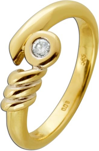 Ch.Abramowicz Diamantring Gold 585 14K Solitär Diamant 0.08ct 18