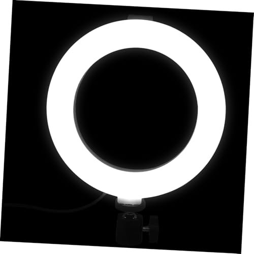 jojofuny Brightness Ring Light for Desk Battery-powered Clip Fill Light for Laptop Streaming Video Conference Photography