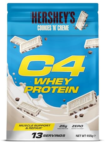 Cellucor C4 Whey Protein Powder, Hershey’s Cookies & Cream, 25g Protein, Low Sugar, Post-Workout Recovery, 13 Servings