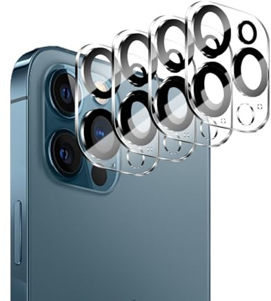 Lyootam 4 Pack Camera Lens Protector for iPhone 12 Pro Max Series, Tempered Glass, 9H Hardness, Scratch Resistant, HD Clarity, Case Friendly