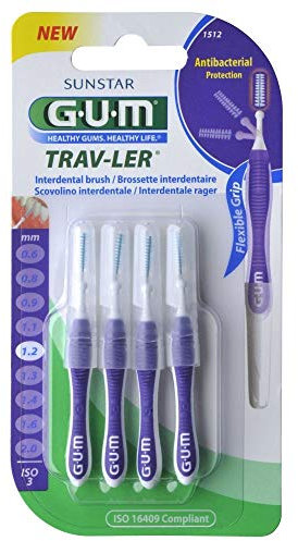 Gum Travel 1512 Scov 1,2 Lot de 4 brossettes interdentaires