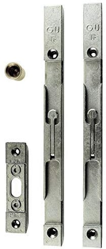 GU Secury Türkantriegel Komplett Set 16mm (2 Riegel + Schließblech + Bodenhülse)