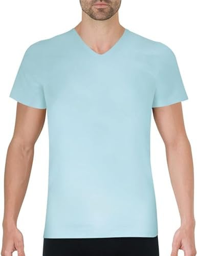 Eminence - Tee-Shirt col V Pur Coton Premium - Taille : 6 - Couleur : Ciel uni