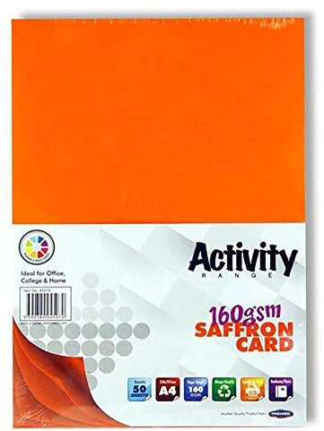 Premier Activity A4 160gsm Card – 50 Sheets in Saffron