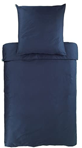 Bassetti Uni Bettwäsche aus 100% Baumwollsatin in der Farbe Navy 1321, Maße: 155x220 cm - 9257173