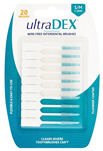 Ultradex Interdental Brushes 20's | Flexible Rubber Dental Brush, Fluoride Coated Plaque Remover for Teeth, Gum Cleaning, Oral Care & Daily Interdental Cleaning