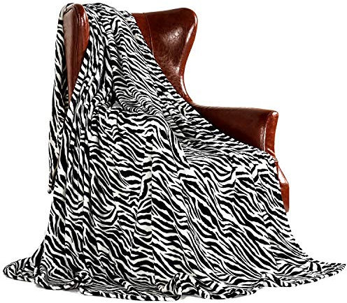 MERRYLIFE Überwurfdecke für Couch, weich, dekorativ, ultraplüschig, bunt, Überwurfgröße, Reisedecke, Plüsch (127 cm 152,4 cm, Zebra)