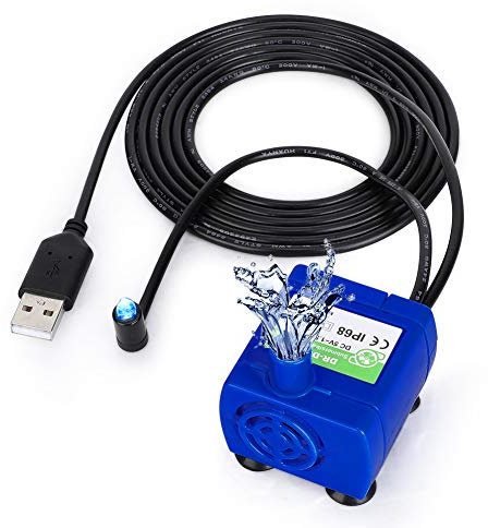 Haofy Pompe à Eau pour Chat, Fontaine à Boire, Distributeur Automatique Pompe de Fontaine d'eau pour Animaux Compagnie, Remplacement de Fontaine Submersible Ultra Silencieux avec Lumières LED
