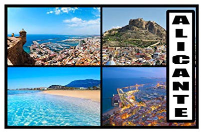 Alicante - Spain - Post Card Style Fridge Magnet - Large Size (7cm x 4.5cm) - Gift Idea - Tourism
