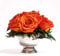 ROSEMARIE SCHULZ Heidelberg Infinity Rosen in Silberfarbener Blumenschale - 6 Konservierte Rosen, Rosenbox, Blumenstrauß (Orange)