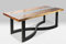 Rikmani Esstisch Holz Tisch Baumkante Schreibtisch Massivholz mit Glas Tigris (220 x 100 cm)