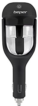 BEPER P205DIF100 Aroma-Diffusor/Luftbefeuchter, 25 ml, 1,5-2 W, neigbar bis 180 °, Anti-Tropf-System, Touch-Taste, kontinuierliche oder intermittierende Zerstäubung, Stecker 12 V, Schwarz
