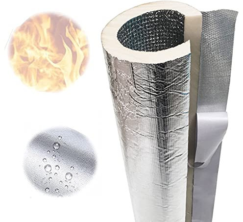 Schaumstoff Rohrisolierung,20mm Dickes,Wasserdichtes/Frostschutz/Kautschuk-Isolierschlauch,1M Länge, ID 27-90mm,(1 Stück Aluminiumfolien Isolierrohr) (Inside Diameter : 90mm, Thickness : 20mm)