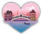 20cm! Hochwertiger Kühlschrank-Auto-Aufkleber Sticker Cartoon Comic Venedig Herzform Reise UV&Waschanlagenfest Decal