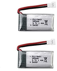 YUNIQUE GREEN-CLEAN-POWER - Batterie Lipo 3.7V 380mAh pour Drones et Quadcoptères RC | Compatible avec Hubsan, Syma, HS170, TOZO | Modélisme RC Adulte, Chargeur Lipo Inclus, Argent