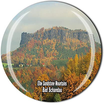 Elbe Sandstein Berge Bad Schandau Deutschland Kühlschrankmagnet 3D Kristall Touristen Souvenir Geschenkkollektion Kühlschrank Magnet Aufkleber