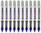 uni-ball - Uni Mitsubishi Pencil – 10 Eye-Fineliner-Stifte UB-157 – Tintenroller mit flüssiger Tinte blau – Spitze 0,7 mm – Schreiben Medium