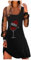 Weihnachtskleid Damen Rot Weinglas Strass Motiv Partykleid Elegantes Mesh Nähten Minikleid Rundhals langärmliges A-Linien Kleid Tunika Wickelkleid Weihnachten Blusenkleid Festkleid Ballkleid
