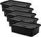 Aufbewahrungsbox + Deckel 5er Set versch. Größen Transportbox schwarz | Lebensmittelbox lebensmittelgeeignet Kunststoffbehälter Lagerbox stapelbar Wäschebox (L38,5 x B24,5 x H11,1cm, 7 l)