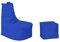 Momiralland Gaming Sitzsack - mit Lehne Sitzkissen - Beanbag - BodenKissen Sessel In- & Outdoor geeignet - Gaming mit PC Xbox & Playstation (Blau, Sitzsack + Hocker)
