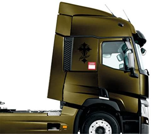 DualColorStampe Adesivi Compatibili con Scania Daf Iveco Man Camion accessori camion stickers camion finestrino Jesus CROCE COD.0309(Nero)