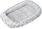 Medi Partners Babynest Nestchen für Neugeborene - 100x60x15 Babynestchen Baby zweiseitg Nest Bett 100% Baumwolle Minky Kuschelnest tragbar (Hirsch in Blättern mit Grau Minky)