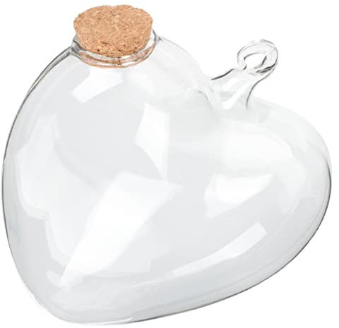 Zerodeko Love Wishing Bottle Clear Container Floral Vase Shot Glass with Lid Bottles Heart Wishing Heart Shaped Glass Jar Shaped Containers Empty