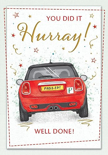Piccadilly Greetings Driving Test Passed Glückwunschkarte Auto – 17,8 x 12,7 cm