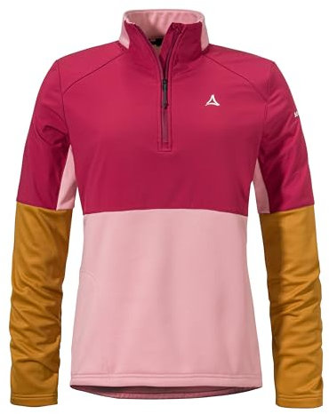 Schöffel Damen Jersey Style Salza WMS, schnelltrocknendes Fahrradtrikot mit Rückentasche, wärmendes MTB Jersey, Funktionsshirt mit integriertem Brillentuch, viola, 38