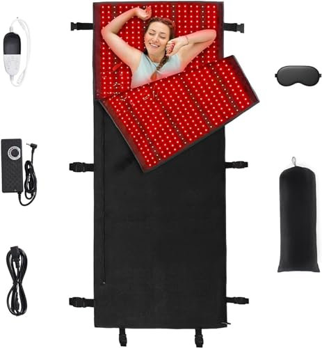 XGXHIN Red Light Therapy Mat, Near Infrared Light Therapy Blanket with Timer, for Body Shoulder Waist Back Knee Pain Relief