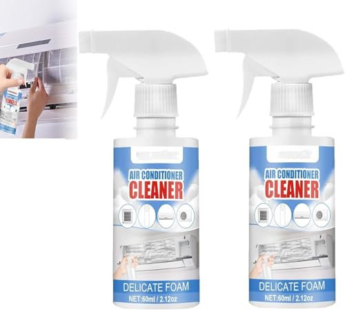 Air Conditioner Foaming Coil Cleaner, Air Conditioner Foam Coil Cleaner, Foam Cleaner Spray, Heavy Duty Detergent Cleaner, Stain Remover Deodorizing Cleaning Foam Agent (2PCS)