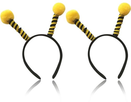 Serre-tête abeille avec antennes, Serre-tête d'abeille pour adulte, Pour femme et fille, Accessoire pour votre costume de carnaval et de carnaval, accessoire