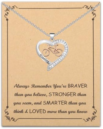 BNQL Fahrradhalskette, Geschenk für Radfahrer, Radfahrer, Fahrrad-Anhänger, Halskette, Fahrradschmuck, Halskette, Edelstahl