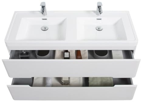 Badezimmerschrank – Wandwaschbecken Mit Schrank, Soft-close-schubladen, Vormontiert, Umweltfreundlich – Wasserhahn/auslauf Nicht Im Lieferumfang Enthalten, Geeignet Für Den Persönlichen Gebrauch Zu Ha