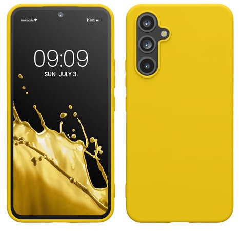 kwmobile Funda para Samsung Galaxy A54 5G Carcasa - Ultrafina de TPU y Silicona con Bordes elevados anticaídas - Amarillo chillón