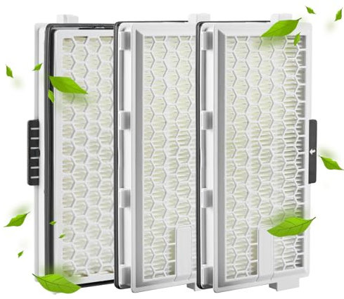 3 Filtri Hepa Airclean Plus 50 Bianchi per Miele Complete C3 Powerline, Filtro per Aspirapolvere S8340, Air Clean Sf-Ha 50 per Complete C2 C3 Compact C1 C2, per S4000, S5000, S6000 E S8000