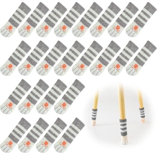 24 Stück Möbelsocken, Stuhlsocken Gestrickte Möbelfüße Stuhlbeinschoner Elastisch Möbelsocken Gestrickte rutschfeste Möbelschuhe für Möbel Tisch Bodenschutz