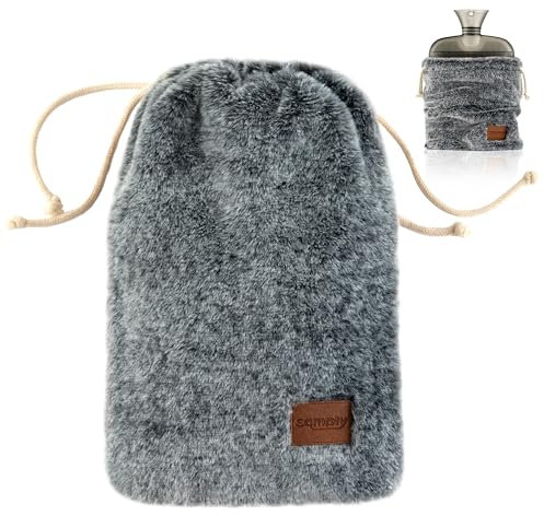 samply Hot Water Bottle with Soft Cover, 2L Hot Water Bag for Menstrual Cramps, Neck and Shoulder Pain Relief, Hot Compress, Hand Feet Warmer, Grey