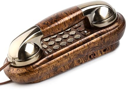 Sangyn Retro Telefon Wandtelefon mit Metallklingel Vintage Schnurtelefon, Analog, Lautstärkeregler, Nostalgie Telefon, altes Telefon mit EIN-Tasten-Wahl Ideal für Zuhause, Küche, Büro, Haustelefon