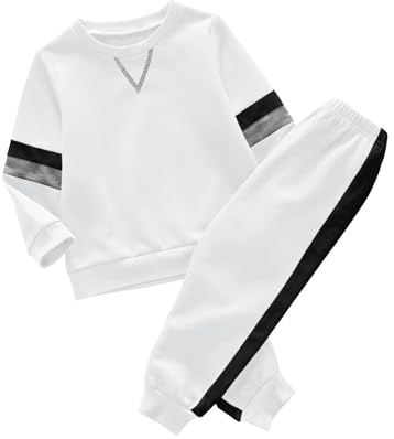 Haloumoning Jungen Trainingsanzug Sweatshirts und Hose | Rundhalspullover, Hose mit Kordelzug, Sportanzug
