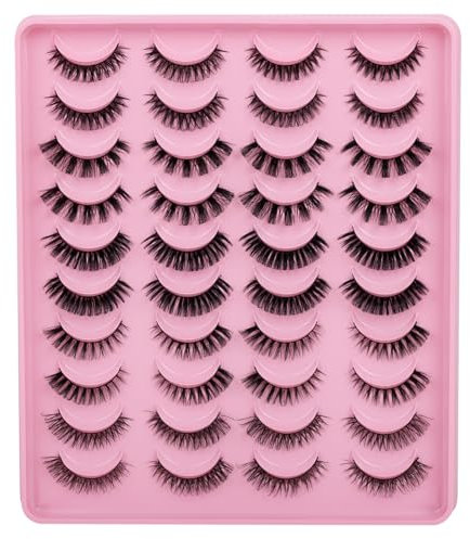 20 Paia Ciglia Finte Artificiali 3D, Ciglia Finte Naturali, Ciglia Finte Cat Eye Ricce D Curl Ciglia Finte con Volume Naturale Ciglia Cat Eye Ciglia, Ciglia Russe 3D
