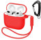 MATEPROX Silicone Case Compatible with AirPods 4, Anti-Drop Portable Earphone Protective Cover with Keychain and Lanyard for AirPods 4th Generation 2024-Red