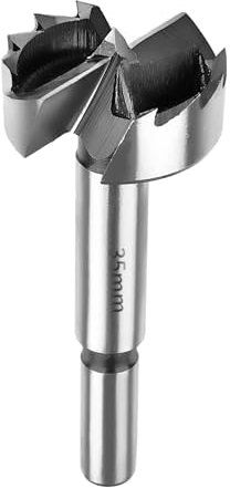 SUQIN Broca Forstner de 35mm Para Madera-Diámetro De 35mm Longitud 90mm Broca Fresadora Para Madera Con Eje Redondo Para Para Marcar y Taladrar Agujeros Para Bisagras