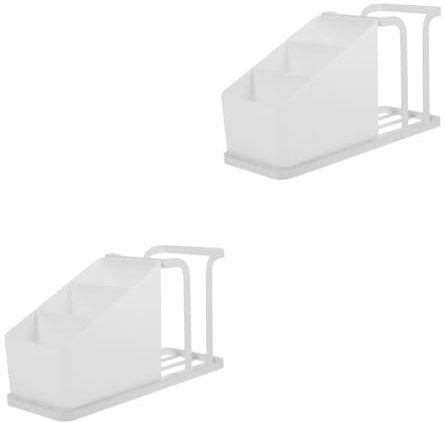 Cabilock 2 Pz Contenitore per Bustine di tè Porta Bustine di tè Portabicchieri di Carta Organizzatore di Tazze Porta Bustine Zucchero da Appoggio Acciaio Carbonio Bianca