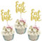Xsstarmi 24 Pack Eat Me Cupcake Toppers Glitter Take One Try Me Cupcake Picks Tea Party Cake Decorations for Wonderland Theme Baby Shower Kids Boys Girls Birthday Party Supplies Gold