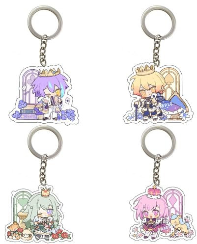 Project RuiSekai Schlüsselanhänger Anime Action Figures Cosplay Key Chain Kollektionen Tasche Charms for Fans 4 Set