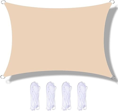 Sonnensegel, rechteckig, wasserdicht, für Terrasse, Garten, Outdoor, Restaurant, Hinterhof, widerstandsfähig, für Carport, 5 m x 6 m