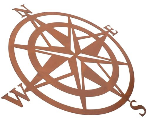 BESTOYARD Nautischer Kompass aus Metall Hängendes Wanddekorationsschild Dekorative Wandskulptur für Wohnzimmer Flur oder Eingangsbereich